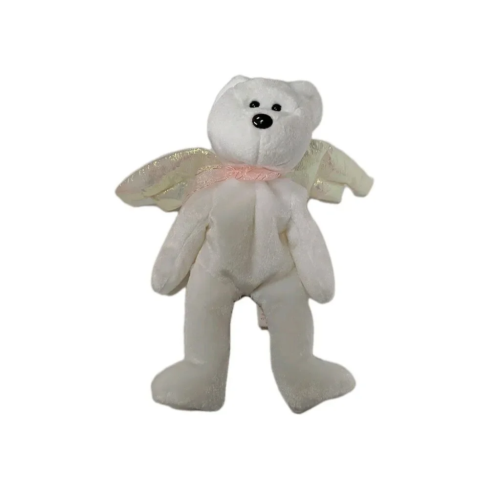TY Beanie Baby Collection HALO Plush Style Angel Wings White Bear RETIRED